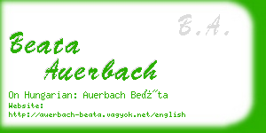 beata auerbach business card